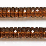 Czech Glass Fire Polished Bead - Rondelle 10x4MM SMOKE TOPAZ