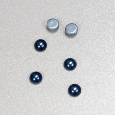 Glass Medium Dome Cabochon Pearl Spray Finish - Round 06MM NAVY