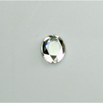 Glass Flat Back Rose Cut Faceted Foiled Stone - Oval 10x8MM CRYSTAL