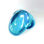Plastic Flat Back Foiled Cabochon - Oval 25x18MM AQUA