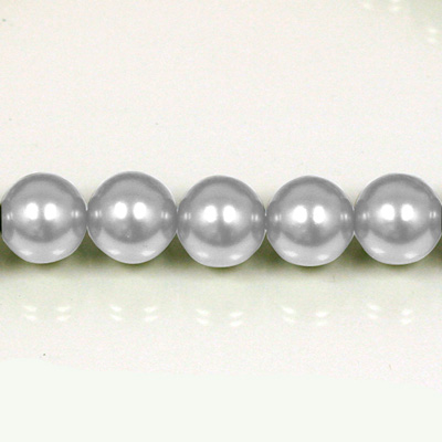 Czech Glass Pearl Bead - Round 08MM LT GREY 70483