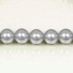 Czech Glass Pearl Bead - Round 08MM LT GREY 70483