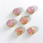 Glass Medium Dome Lampwork Cabochon - Round 09MM FIRE OPAL (01003)