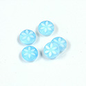 Glass Flat Back Cameo Flower- Round 07MM BLUE