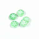 Glass Flat Back Cameo Flower- Round 07MM GREEN