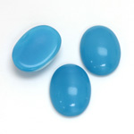 Glass Medium Dome Cabochon - Oval 18x13MM MOONSTONE AQUA