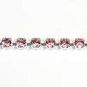 Preciosa Crystal Rhinestone Cup Chain - PP18 (SS8.5) LT ROSE-SILVER