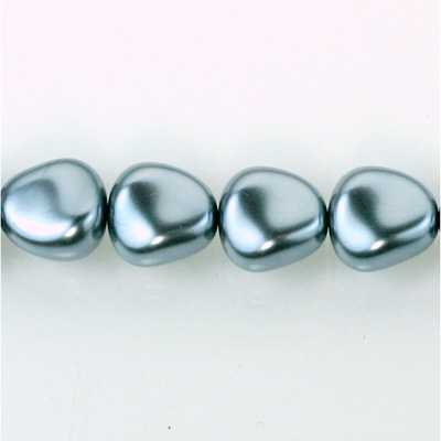 Czech Glass Pearl Bead - Potato 16x14MM DARK GREY 70445