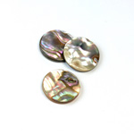 Shell Flat Back Flat Top Straight Side Stone - Round 15MM ABALONE