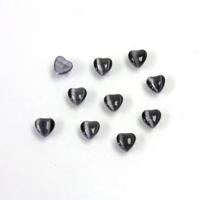 Fiber-Optic Cabochon - Heart 04MM CAT'S EYE GREY