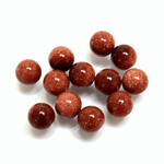 Man-made No-Hole Ball - 08MM BROWN GOLDSTONE