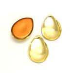 Glass Medium Dome Foiled Cabochon - Pear 18x13MM JONQUIL