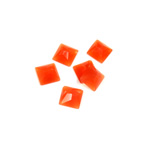 Fiber-Optic Flat Back Stone - Faceted checkerboard Top Square 6x6MM CAT'S EYE ORANGE