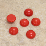 Glass Medium Dome Cabochon - Round 09MM CORALLINE