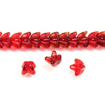 Czech Pressed Glass Bead - Cap 06MM RUBY