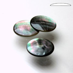 Shell Flat Back Cabochon - Round 15MM BLACK TAHITI PEARL