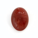 Gemstone Flat Back Carved Scarab 25x18MM CORNELIAN