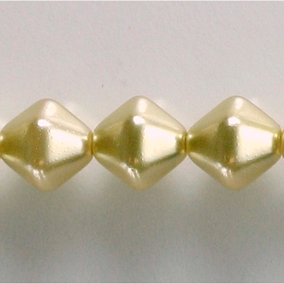 Czech Glass Pearl Bead - Hex/Lantern 12MM LT OLIVE 70457