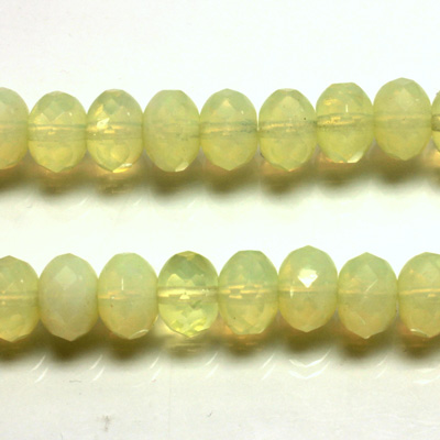 Czech Glass Fire Polish Bead - Rondelle Donut 09x6MM OPAL YELLOW