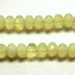 Czech Glass Fire Polish Bead - Rondelle Donut 09x6MM OPAL YELLOW