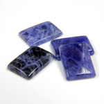 Gemstone Flat Back Single Bevel Buff Top Stone - Cushion 14x10MM SODALITE