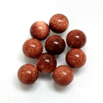 Man-made No-Hole Ball - 10MM BROWN GOLDSTONE