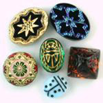 Glass Engraved & Button Style Cabochons