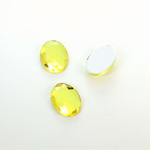 Plastic Flat Back Foiled Rauten Rose Rhinestone - Oval 14x10MM JONQUIL