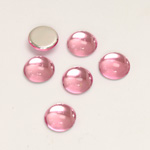 Plastic Flat Back Foiled Cabochon - Round 09MM ROSE