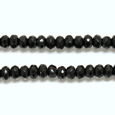 Czech Glass Fire Polish Bead - Rondelle Donut 05x3MM JET
