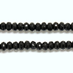 Czech Glass Fire Polish Bead - Rondelle Donut 05x3MM JET
