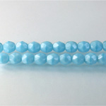 Czech Glass Fire Polish Bead - Round 06MM MOONSTONE AQUA