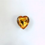 Glass Point Back Foiled Tin Table Cut (TTC) Stone - Heart 09x8MM TOPAZ