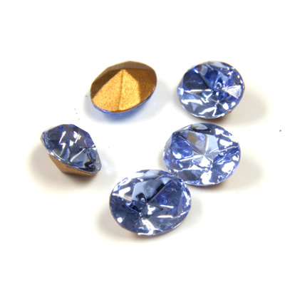 Swarovski Crystal Foiled Point Back Tin Table Cut (TTC) Fancy Stone - Oval 08x6MM LIGHT SAPPHIRE