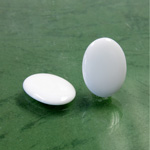 Glass Low Dome Buff Top Cabochon - Oval 18x13MM CHALKWHITE
