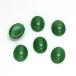 Glass Medium Dome Cabochon - Oval 10x8MM MOONSTONE GREEN