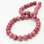 Gemstone Bead - Smooth Round 10MM RHODONITE