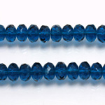 Czech Glass Fire Polish Bead - Rondelle Donut 08x5MM CAPRI BLUE