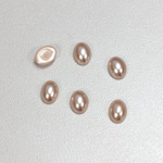 Glass Medium Dome Pearl Dipped Cabochon - Oval 08x6MM DARK ROSE