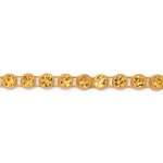 Plastic Rhinestone Banding 1 Row PP17 (SS8) TOPAZ-GOLD