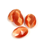 Fiber-Optic Flat Back Cabochon - Rauten Rose Oval 14x10MM CAT'S EYE COPPER