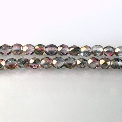 Czech Glass Fire Polish Bead - Round 05MM AMETHYST-ROSE 91009