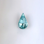 Glass Point Back Foiled Tin Table Cut (TTC) Stone - Pear 10x6MM AQUA