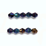 Czech Glass Fire Polished Bead - Bicone 06MM IRIS BLUE