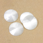 Fiber-Optic Flat Back Cabochon - Rauten Rose Round 15MM CAT'S EYE WHITE