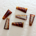 Glass Lampwork Pendant -  Cut Agate Color Trapezoid 20x9MM BROWN AGATE