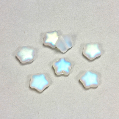 Czech Pressed Glass Bead - Star 08MM MATTE CRYSTAL AB