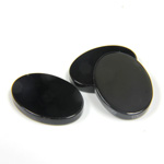 Gemstone Flat Back Flat Top Straight Side Stone - Oval 18x13MM BLACK ONYX
