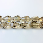 Chinese Cut Crystal Bead - Pear 13x9MM BLACK DIAMOND