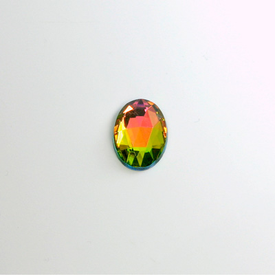 Glass Flat Back Foiled Rauten Rose - Oval 10x8MM VITRAIL MEDIUM  Coated